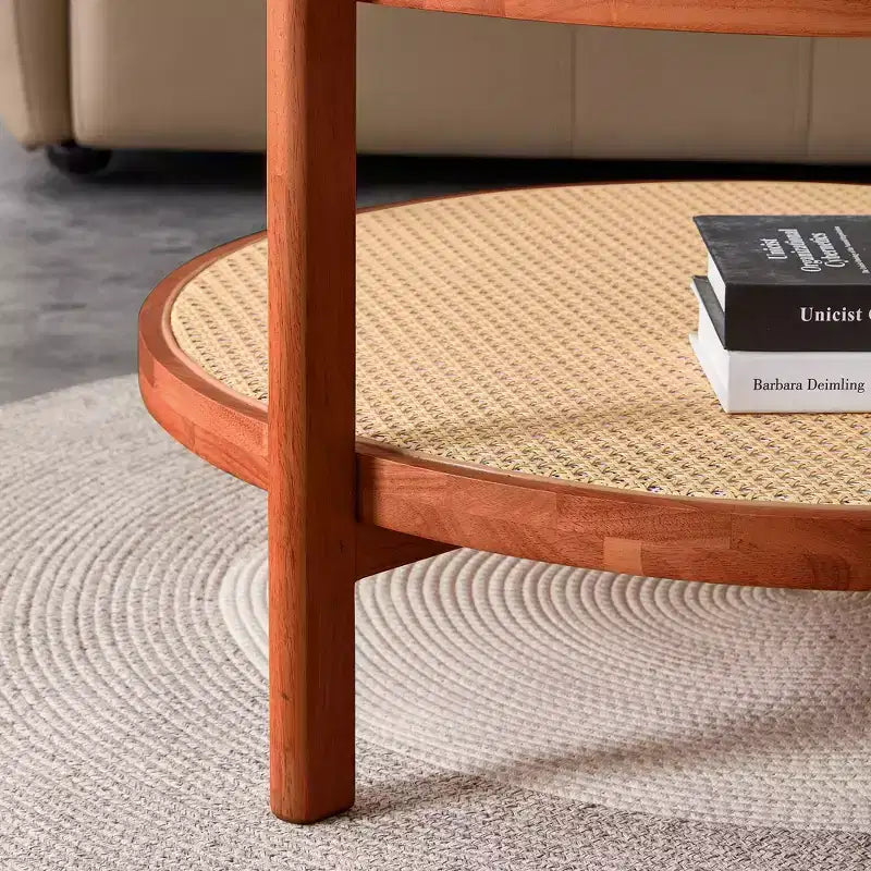 Modern Round Coffee Table with Glass Top