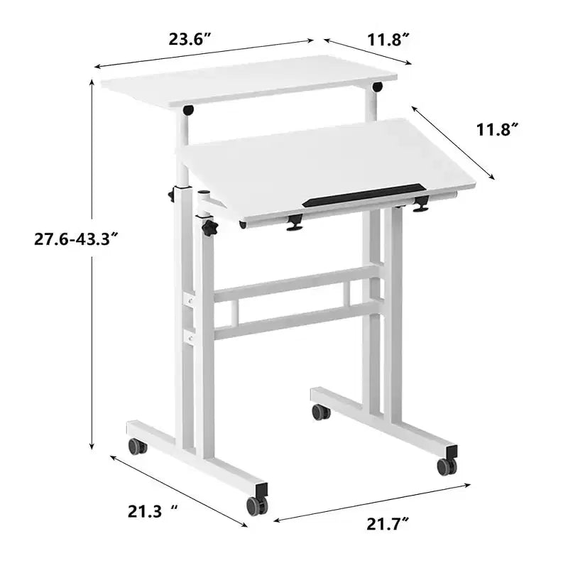 Adjustable Height Mobile Standing Desk with Wheels