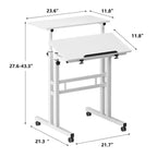 Adjustable Height Mobile Standing Desk with Wheels