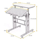 Adjustable Height Mobile Standing Desk with Wheels