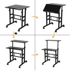 Adjustable Height Mobile Standing Desk with Wheels