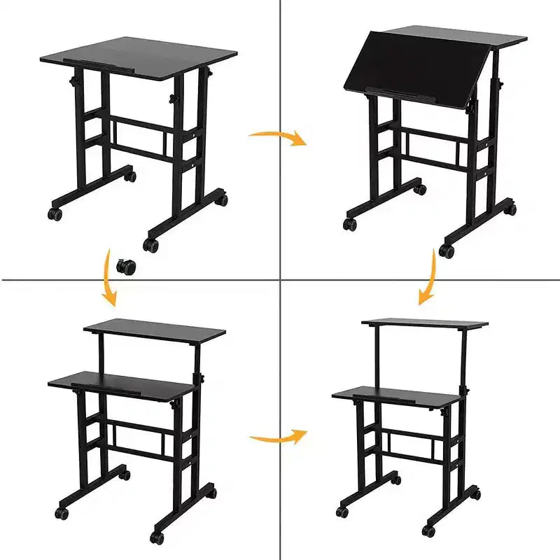 Adjustable Height Mobile Standing Desk with Wheels