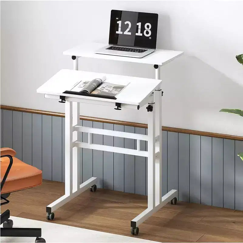 Adjustable Height Mobile Standing Desk with Wheels