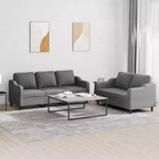 Ensemble canapé 2 places en tissu avec coussins