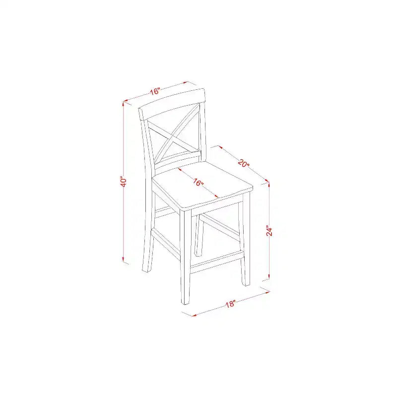 5-Piece Counter Height Dining Set with Pub Table and Bar Stools
