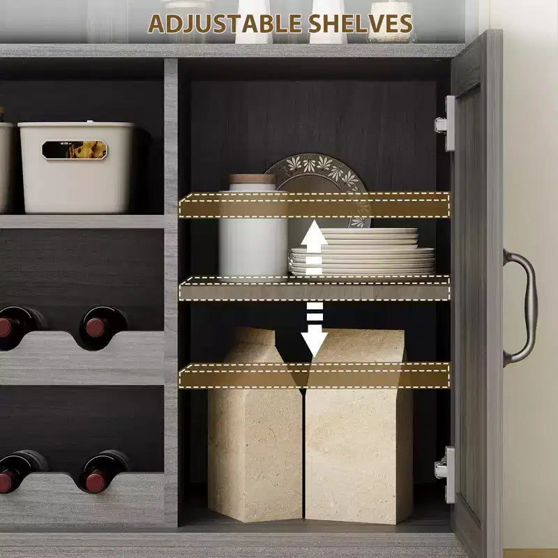 Wine Storage Cabinet with Glassware Rack