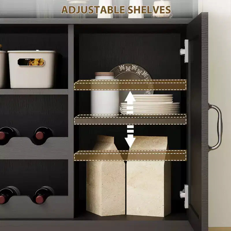 Wine Storage Cabinet with Glassware Rack