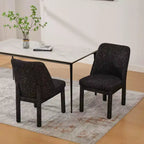 Lot de 2 chaises de salle à manger rembourrées avec dossier haut incurvé, chaises d'appoint sans accoudoirs pour salle à manger ou cuisine