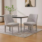 Lot de 2 chaises de salle à manger rembourrées avec dossier haut incurvé, chaises d'appoint sans accoudoirs pour salle à manger ou cuisine