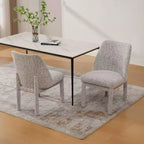 Lot de 2 chaises de salle à manger rembourrées avec dossier haut incurvé, chaises d'appoint sans accoudoirs pour salle à manger ou cuisine