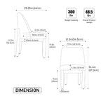 Lot de 2 chaises de salle à manger rembourrées avec dossier haut incurvé, chaises d'appoint sans accoudoirs pour salle à manger ou cuisine