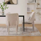 Lot de 2 chaises de salle à manger rembourrées avec dossier haut incurvé, chaises d'appoint sans accoudoirs pour salle à manger ou cuisine