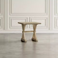 Rustic Solid Pine End Table with Trestle Base
