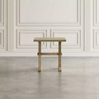 Rustic Solid Pine End Table with Trestle Base