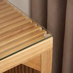 Ensemble table et banc de salle à manger en pin avec plateau en verre trempé