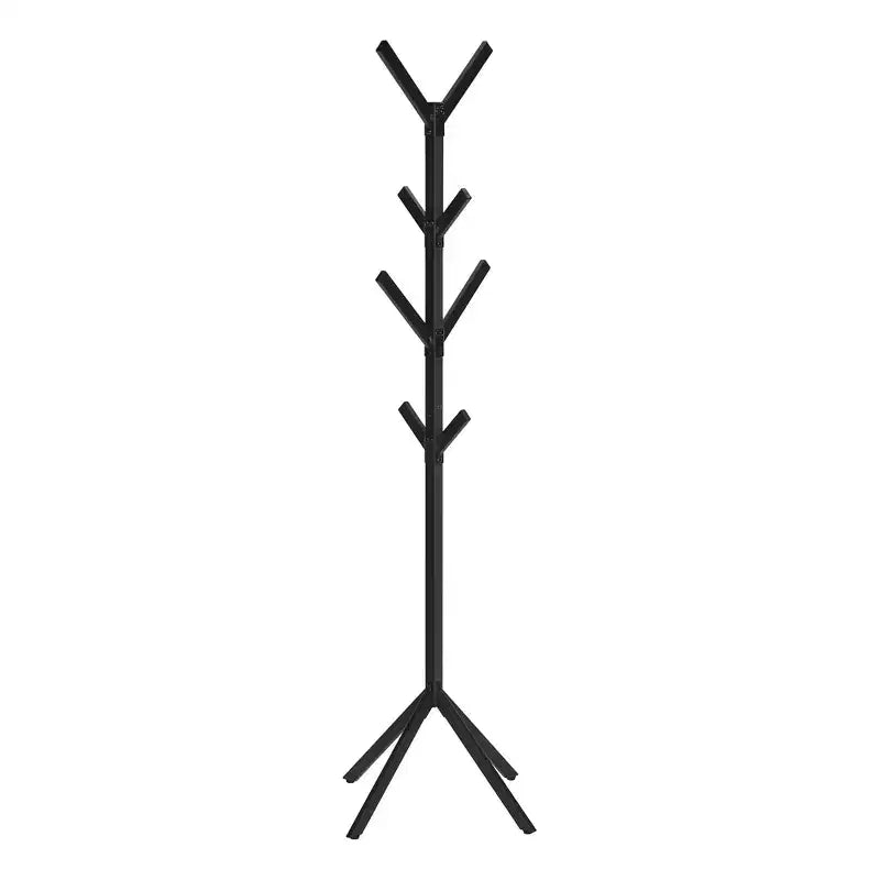 Okak Freestanding Coat Rack with 8 Hooks, Contemporary Hall Tree with Metal Frame, Entryway Storage for Living Room, Bedroom, Black