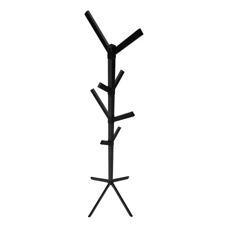 Freestanding Coat Rack with 8 Hooks – Metal Hall Tree for Entryway, Living Room or Bedroom, Black