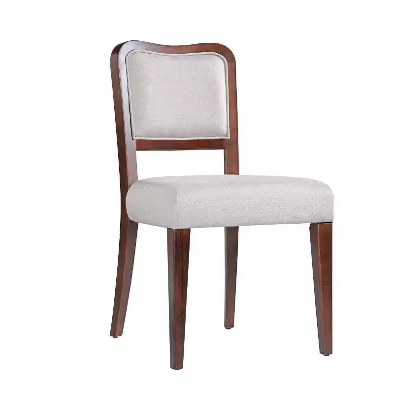 Set of 2 Upholstered Dining Chairs with Wood Frame, Armless