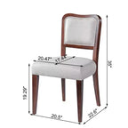 Lot de 2 chaises de salle à manger rembourrées avec cadre en bois, sans accoudoirs