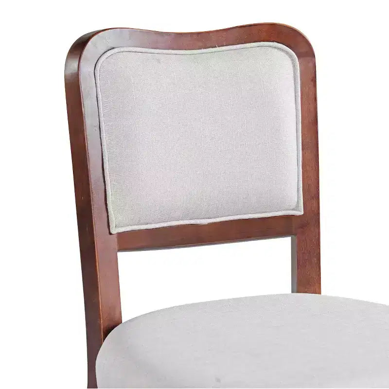 Set of 2 Upholstered Dining Chairs with Wood Frame, Armless