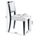 Lot de 2 chaises de salle à manger rembourrées avec cadre en bois, sans accoudoirs