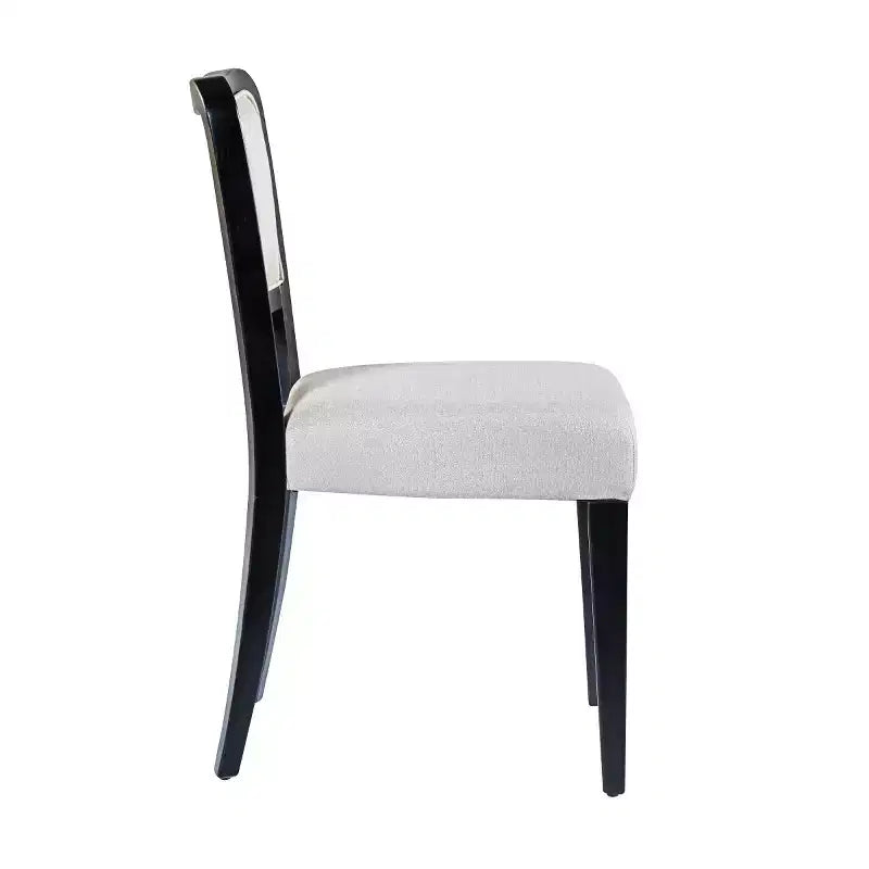Set of 2 Upholstered Dining Chairs with Wood Frame, Armless