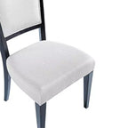 Lot de 2 chaises de salle à manger rembourrées avec cadre en bois, sans accoudoirs