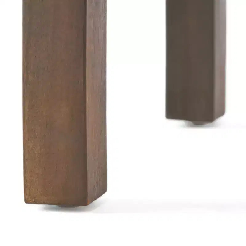 Acacia Wood Outdoor Accent Side Table, Modern End Table for Patio, Backyard, Pool Deck