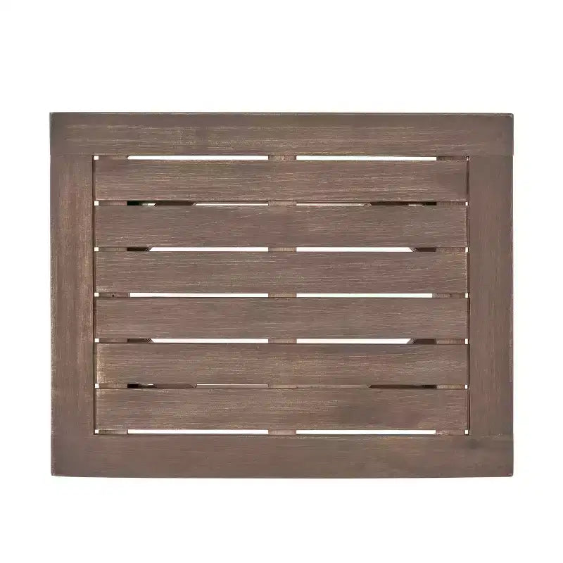 Acacia Wood Outdoor Accent Side Table, Modern End Table for Patio, Backyard, Pool Deck