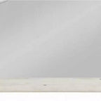 Miroir mural de commode avec verre biseauté, 38x47, cadre en bois blanc antique