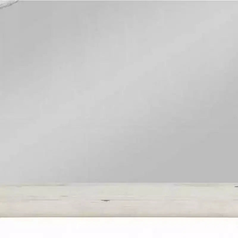 Wall Mount Dresser Mirror with Beveled Glass, 38x47, Antique White Wood Frame