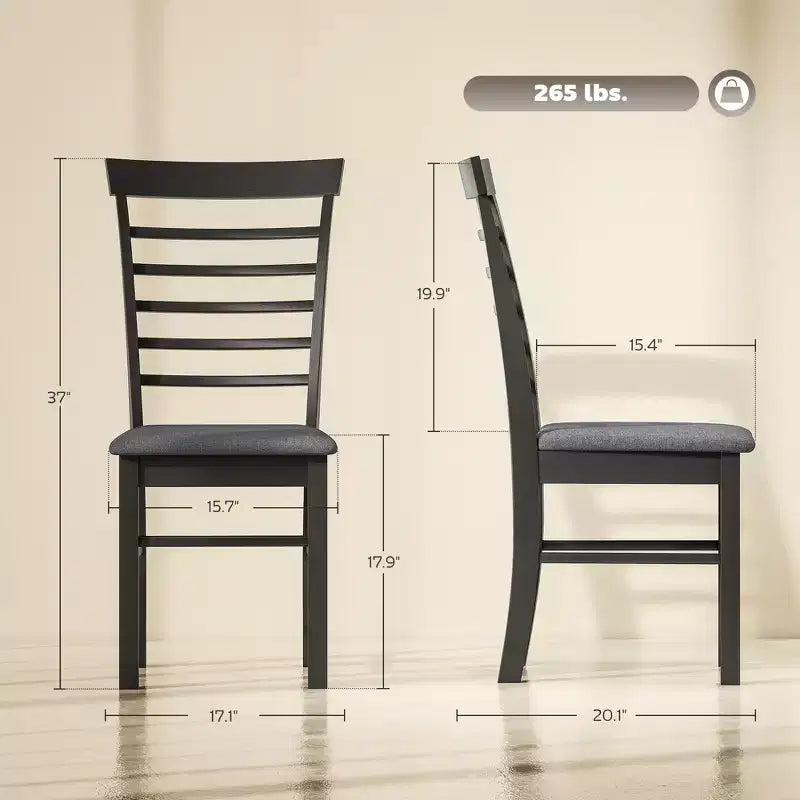 Dining Chairs Set of 2, Upholstered Kitchen Chairs with Rubber Wood Frame