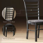 Lot de 2 chaises de salle à manger, chaises de cuisine rembourrées avec cadre en bois d'hévéa