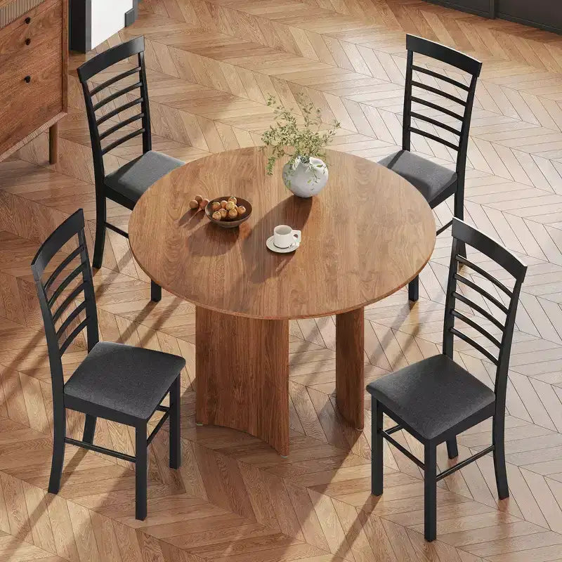 Dining Chairs Set of 2, Upholstered Kitchen Chairs with Rubber Wood Frame