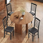 Lot de 2 chaises de salle à manger, chaises de cuisine rembourrées avec cadre en bois d'hévéa