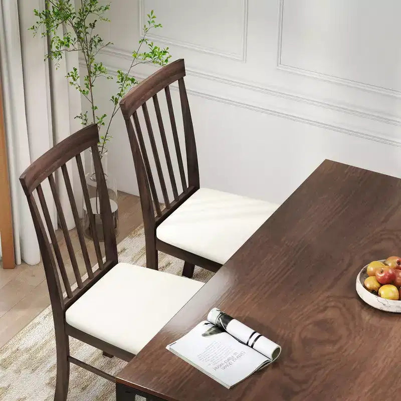 Dining Chairs Set of 2, Upholstered Kitchen Chairs with Rubber Wood Frame