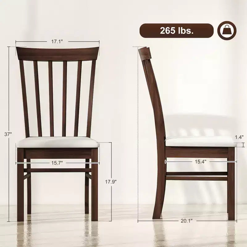 Dining Chairs Set of 2, Upholstered Kitchen Chairs with Rubber Wood Frame