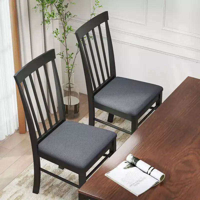 Dining Chairs Set of 2, Upholstered Kitchen Chairs with Rubber Wood Frame