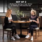 Lot de 2 chaises de salle à manger, chaises de cuisine rembourrées avec cadre en bois d'hévéa