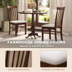 Lot de 2 chaises de salle à manger, chaises de cuisine rembourrées avec cadre en bois d'hévéa