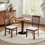 Lot de 2 chaises de salle à manger, chaises de cuisine rembourrées avec cadre en bois d'hévéa