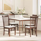 Lot de 2 chaises de salle à manger, chaises de cuisine rembourrées avec cadre en bois d'hévéa