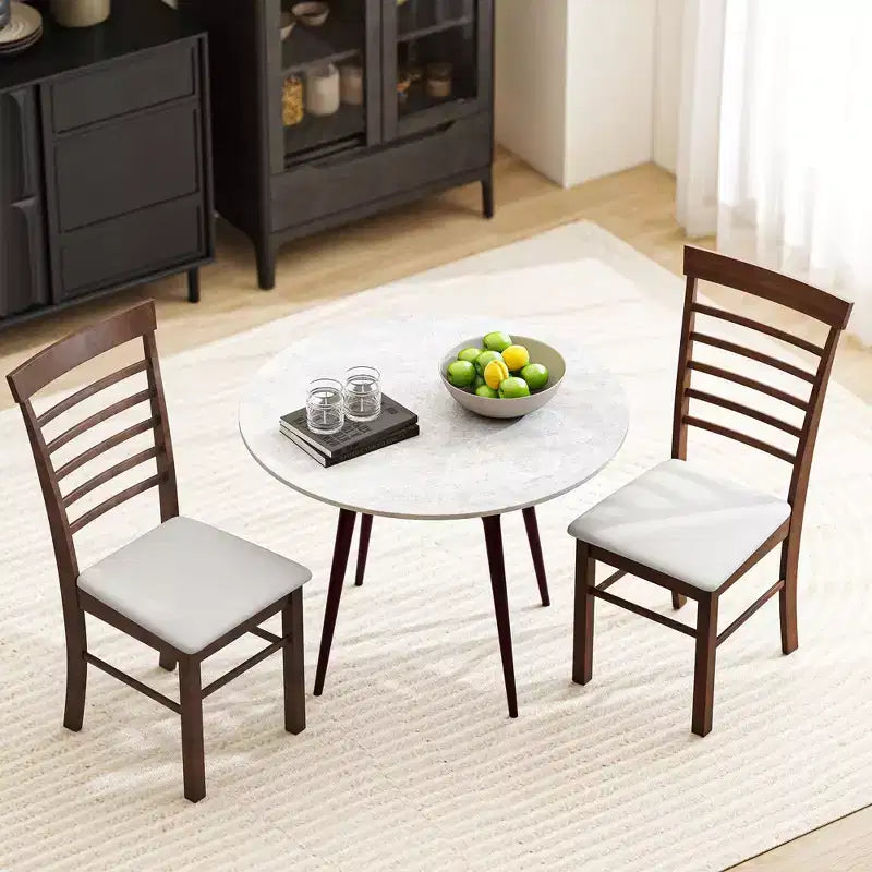 Dining Chairs Set of 2, Upholstered Kitchen Chairs with Rubber Wood Frame