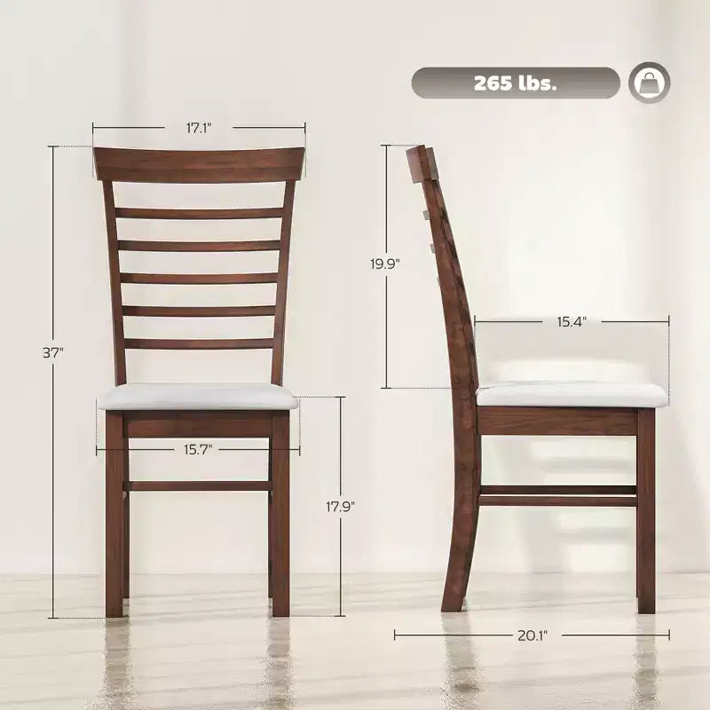 Dining Chairs Set of 2, Upholstered Kitchen Chairs with Rubber Wood Frame