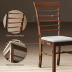 Lot de 2 chaises de salle à manger, chaises de cuisine rembourrées avec cadre en bois d'hévéa