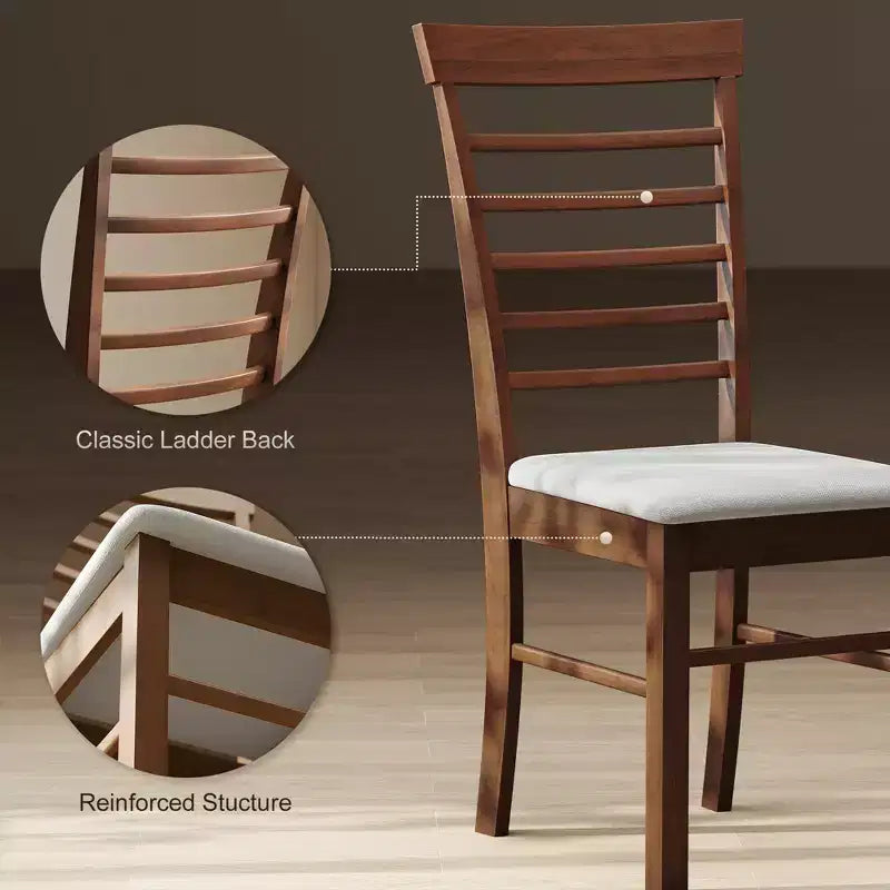 Dining Chairs Set of 2, Upholstered Kitchen Chairs with Rubber Wood Frame