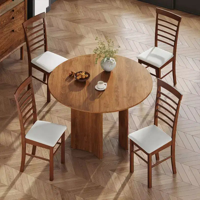 Dining Chairs Set of 2, Upholstered Kitchen Chairs with Rubber Wood Frame