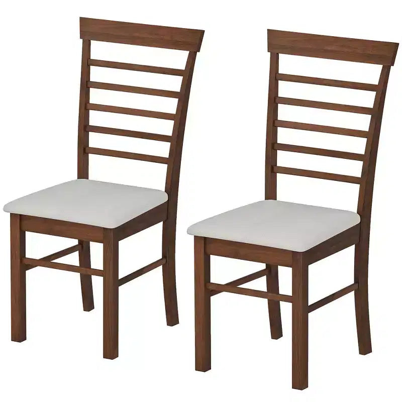 Dining Chairs Set of 2, Upholstered Kitchen Chairs with Rubber Wood Frame