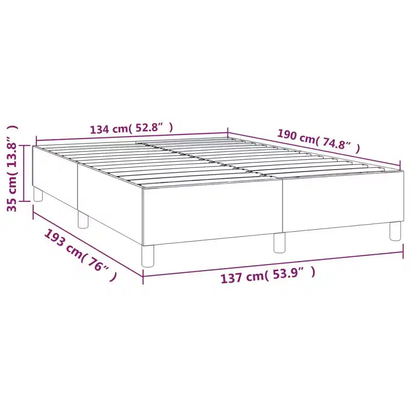 Full Size Platform Bed Frame in Light Gray