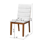 Set of 2 Upholstered Dining Chairs with Solid Wood Frame, Walnut & Light Gray